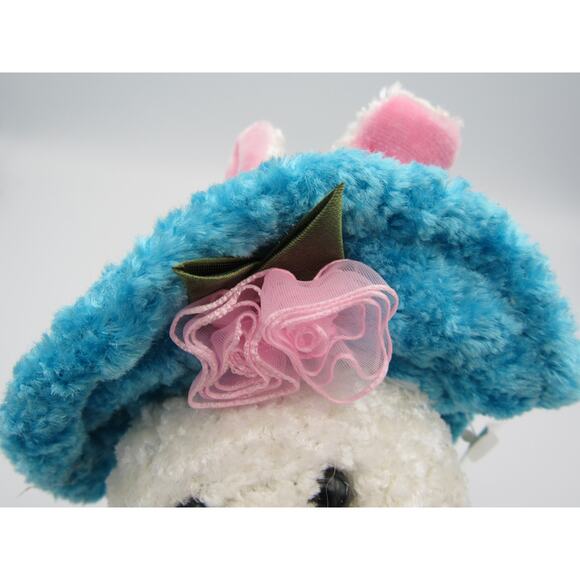 NEW w/ Tags Chenille Bunny Plush Peachtree Playthings Easter White Blue Hat - Picture 10 of 12